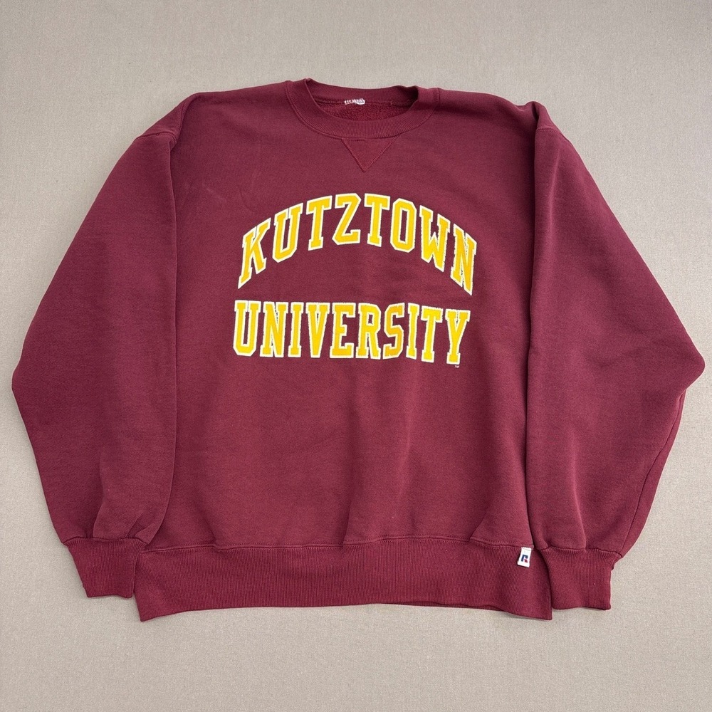 Russell Athletic Kutztown University Sweatshirt Mens XL Maroon Crewneck Vintage‎